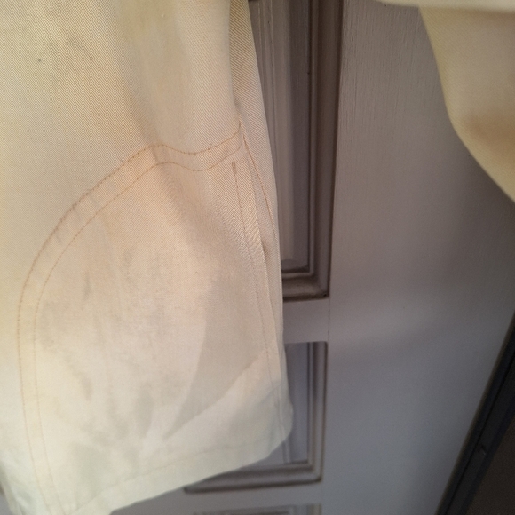 Classic Caribe Floral Beige Women's Jacket SzM Zip Front Pockets Rayon Blend - Picture 4 of 11